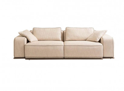 Couch Dreisitzer Modern Sofa 3 Sitz Beige Stoff Stoffsofa Polstersofa